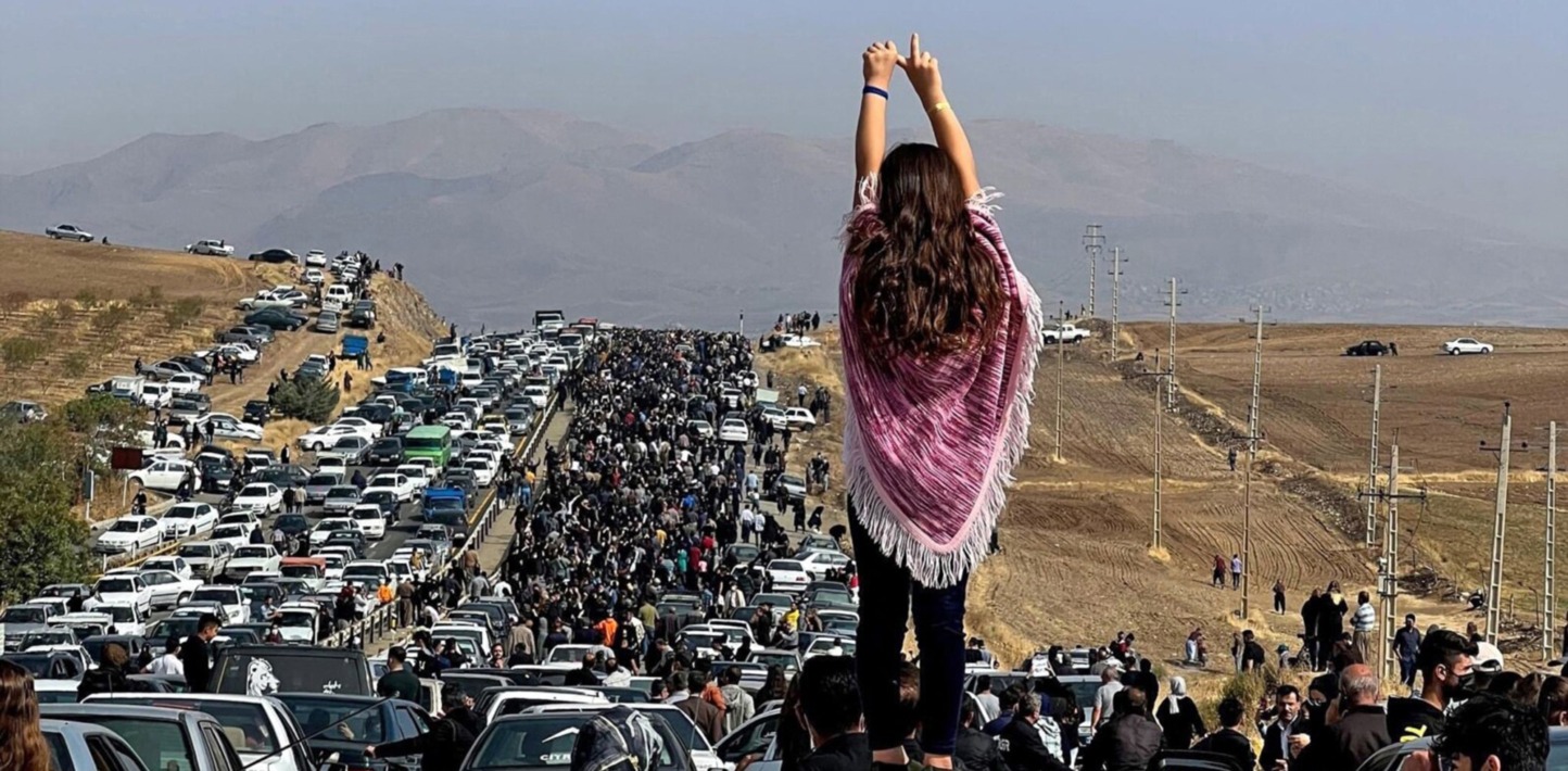 "Woman, Life, Freedom" Movement Symbolic Photo Taken in 2022 in Kurdistan Iran.