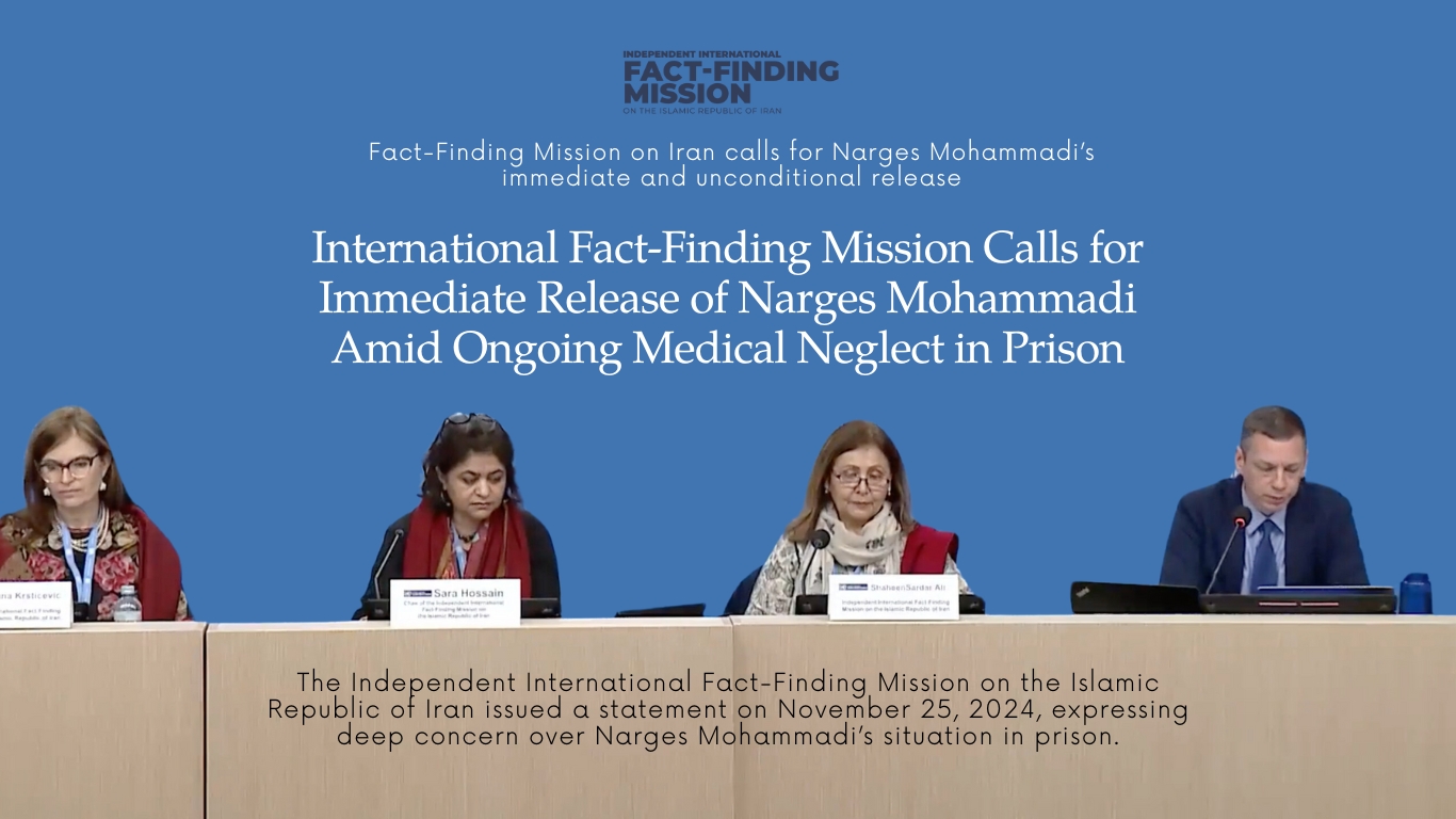 Fact-Finding Mission on Iran calls for Narges Mohammadi’s immediate and unconditional release