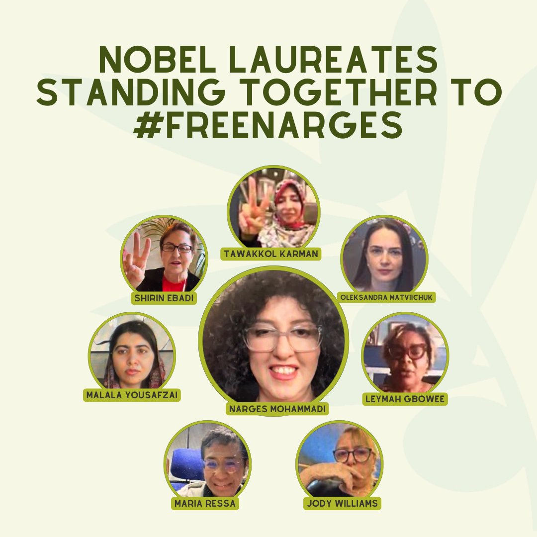 Eight Women Nobel Laureates Unite with Narges Mohammadi