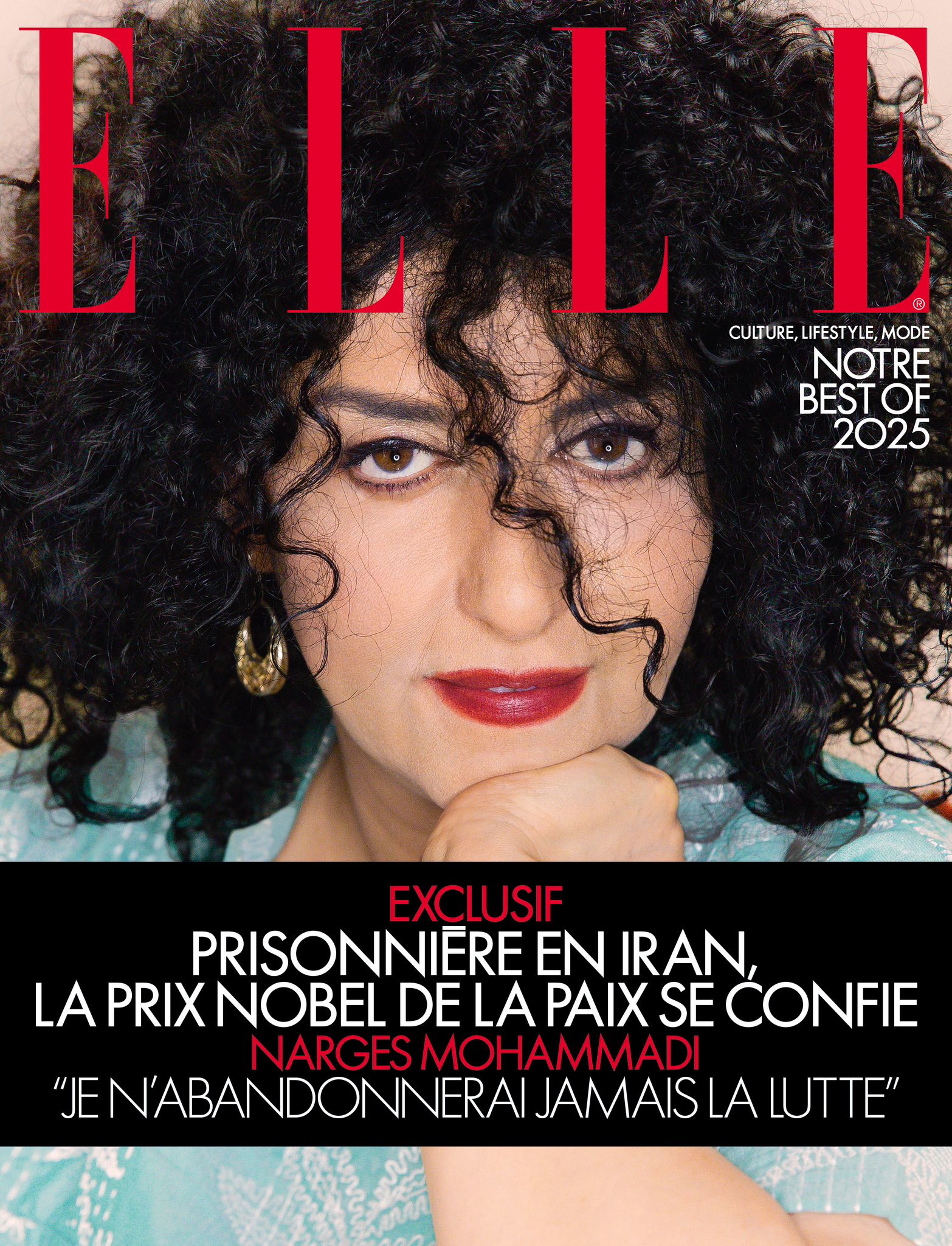 Narges Mohammadi on the cover of Elle