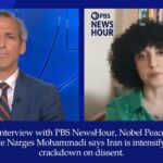 In an interview with PBS NewsHour, Nobel Peace Prize laureate Narges Mohammadi says Iran is intensifying its crackdown on dissent.