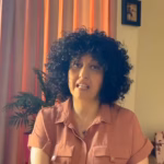 Nobel laureate Narges Mohammadi is seen in this image from a video message to ABC News. ABC News